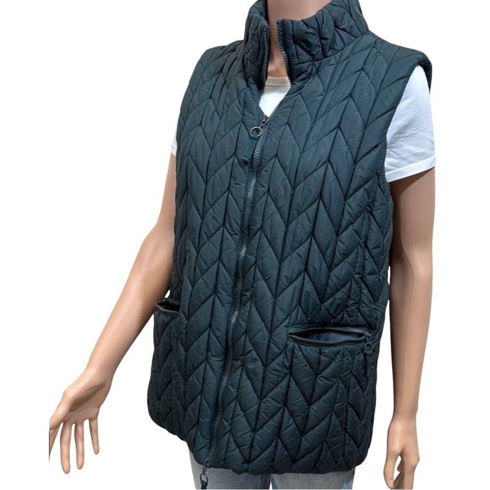 Coldwater Creek Dark Green Quilted Zip Vest‎ – Size L (14–16)